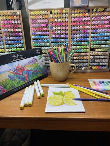 Customer photo review of Ohuhu Halawa Series 72 Colors Oil-based Colored Pencils