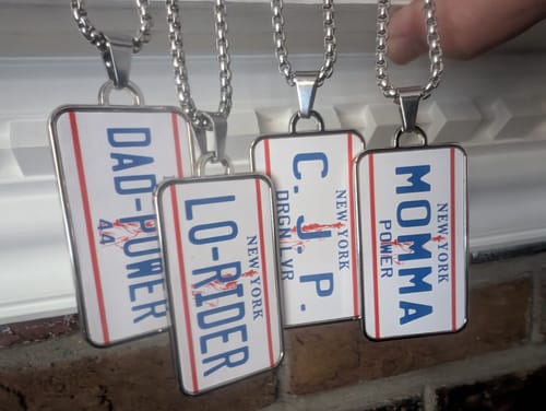 Customer photo review of New York White Plate Pendant