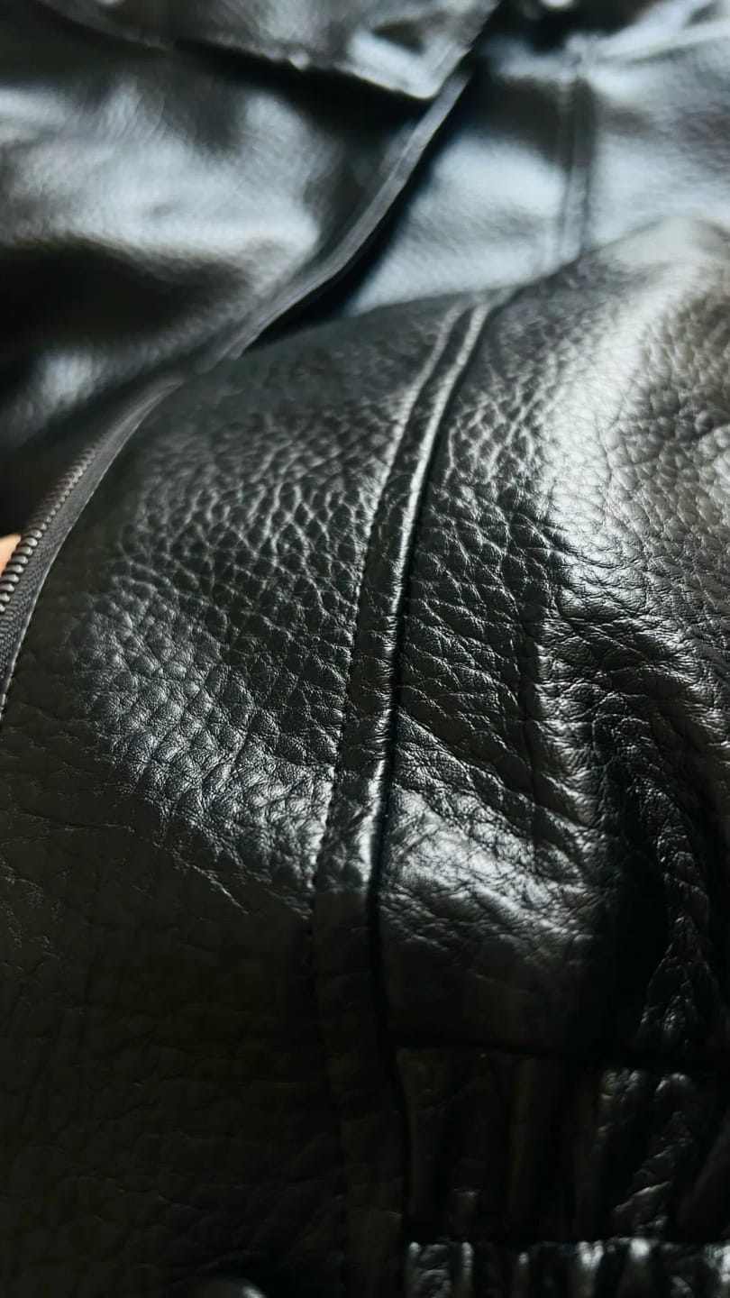 Customer photo review of Cecil Asymmetrical Leather Jacket