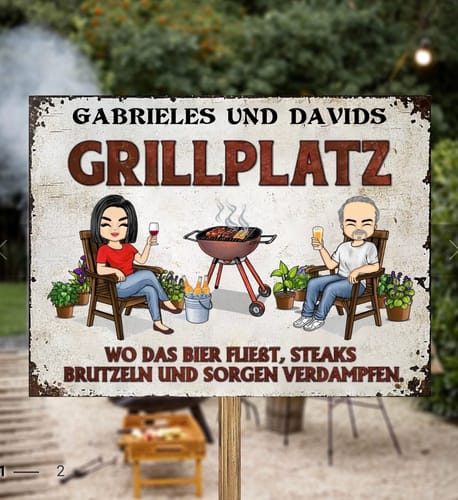 Customer photo review of Mein Grillplatz - Personalisiertes Gartenschild