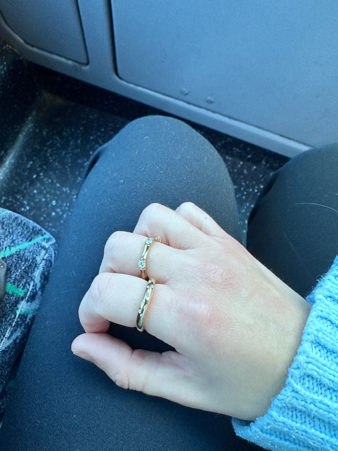 Customer photo review of Wave Ring with Stones