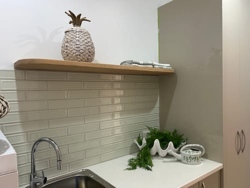 Customer photo review of Curved Floating Shelf