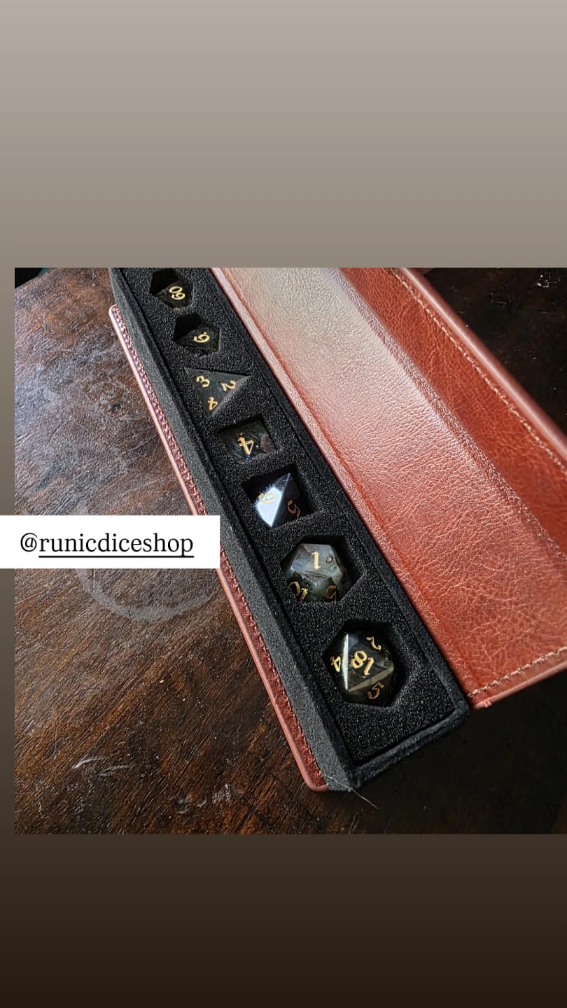 Customer photo review of Labradorite Gemstone DND Dice Set