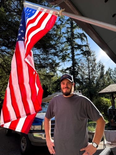 Customer photo review of Heavy Duty American Nylon Flag - Made In USA
