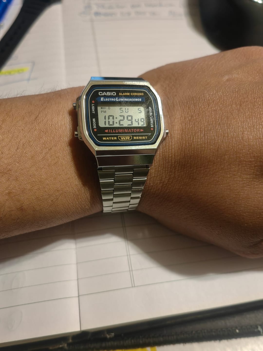 Customer photo review of Reloj Casio Vintage A168WA-1WDF Electroluminescence Plateado