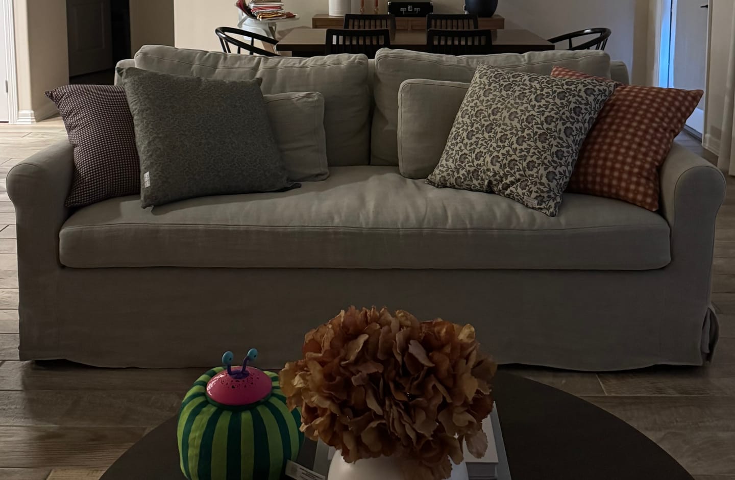 Customer photo review of Pumpkin Plaid - 18" | 22"