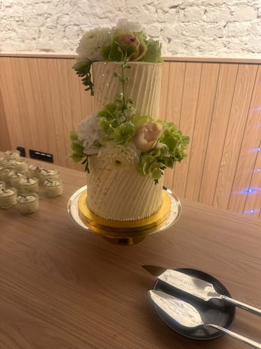 Kundenbewertung mit Foto zu Tortenbesteck im Set - Pfeil - Mit persönlicher Gravur als Geschenk zur Hochzeit