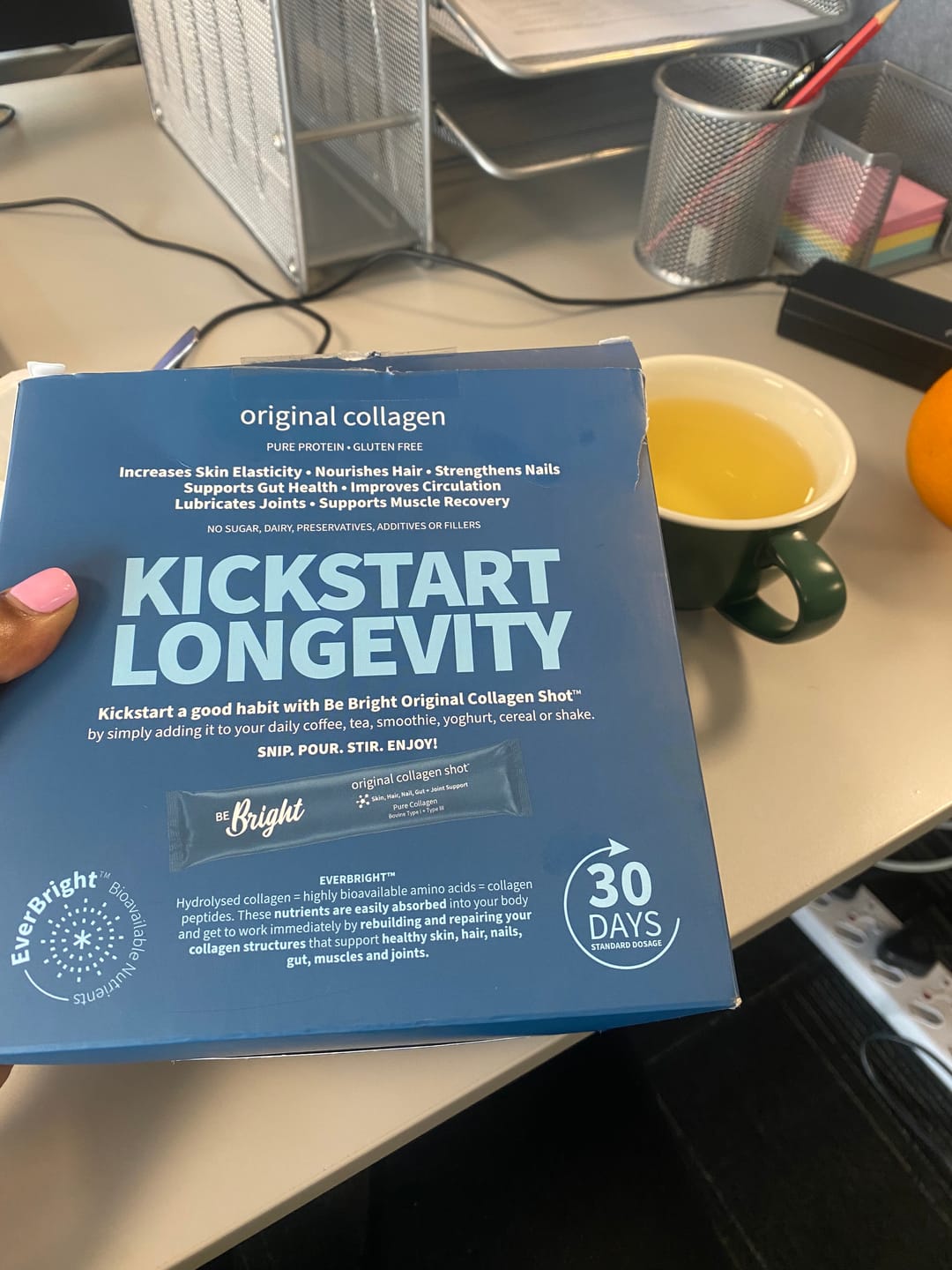 Customer photo review of ORIGINAL COLLAGEN 10g SHOT - 1 MONTH SUPPLY