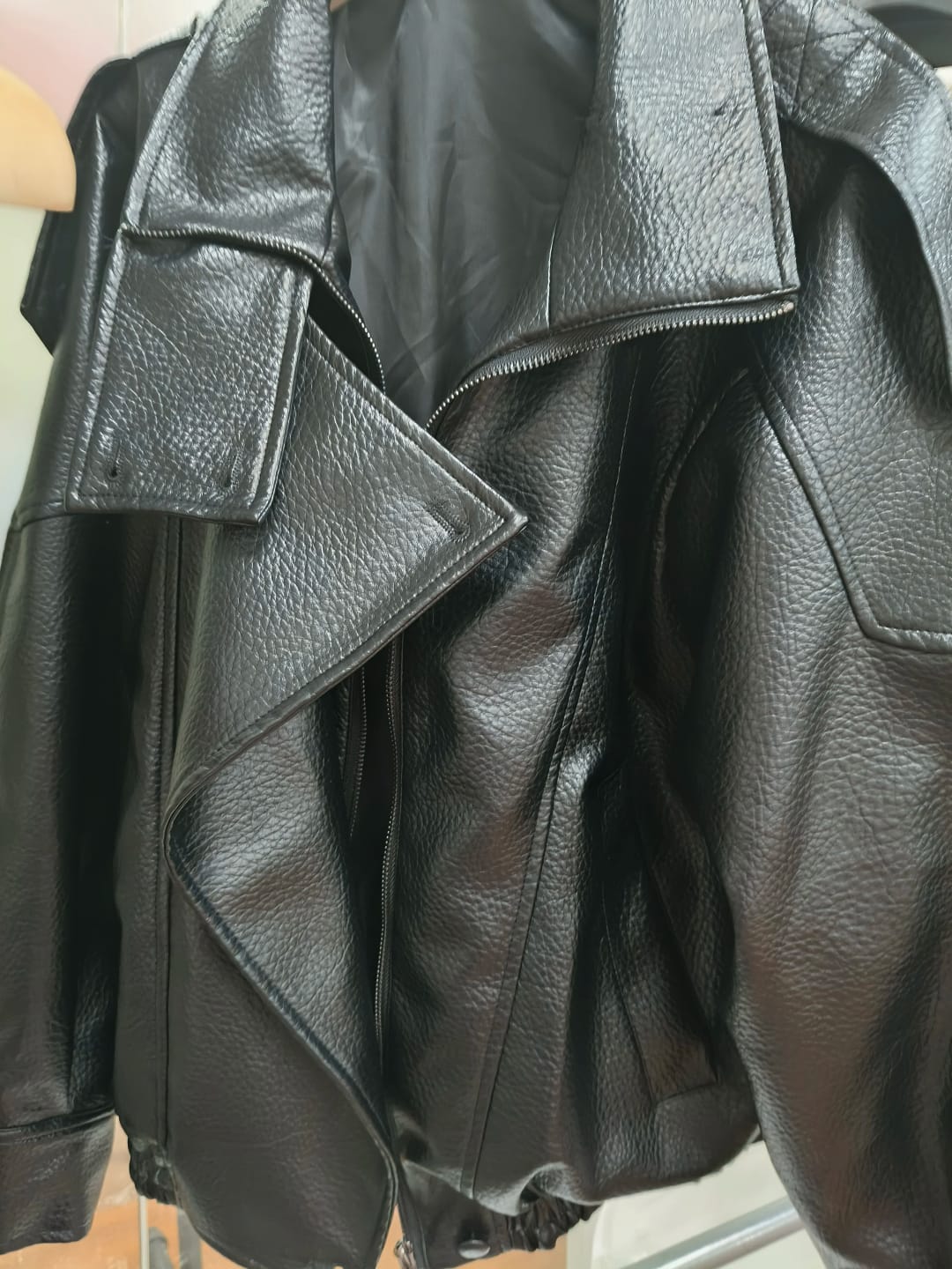 Customer photo review of Cecil Asymmetrical Leather Jacket
