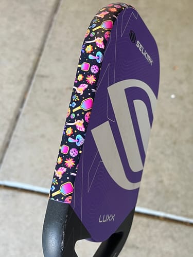Customer photo review of Pink Psychedelic Edge Tape (3 pack) - Pickleball Paddle Edge Tape