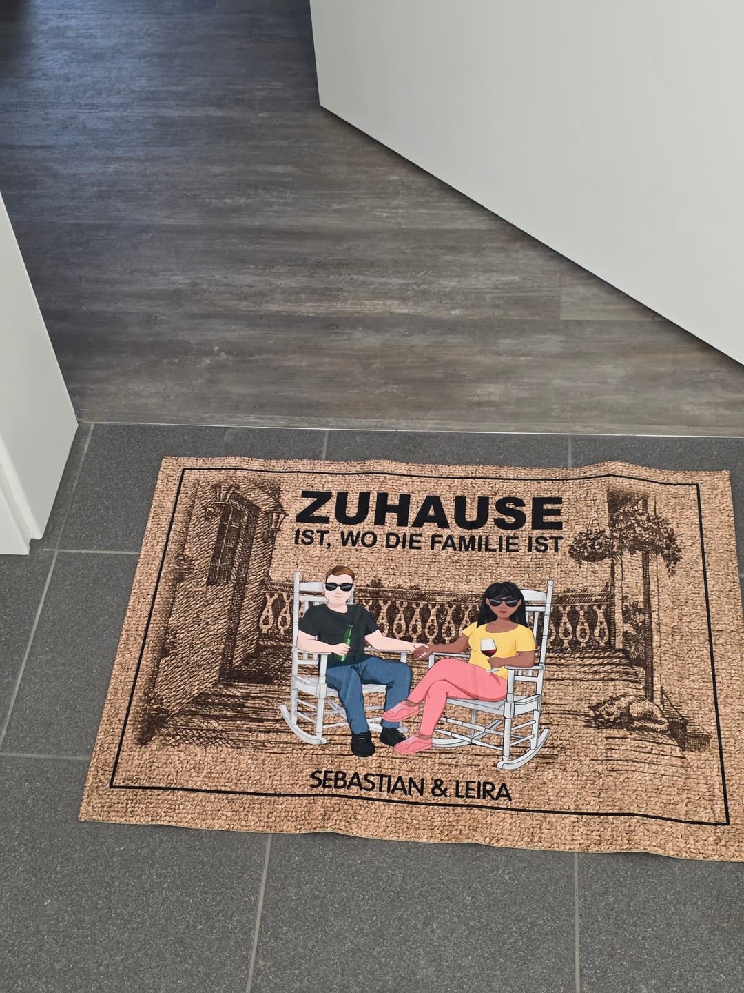 Customer photo review of Herzlich Willkommen - Paar-Fußmatte