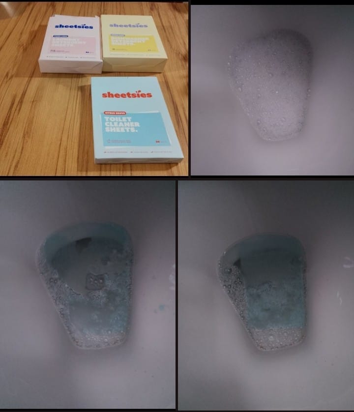 Customer photo review of Sheetsies Bundle - Laundry 80pk, Dishwash 80pk, Toilet 30pk.