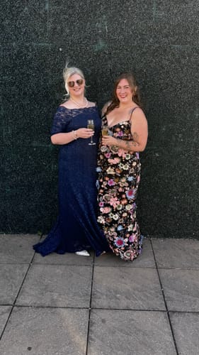 Customer photo review of Lauren Gown in Black by Mac Duggal - RENTAL