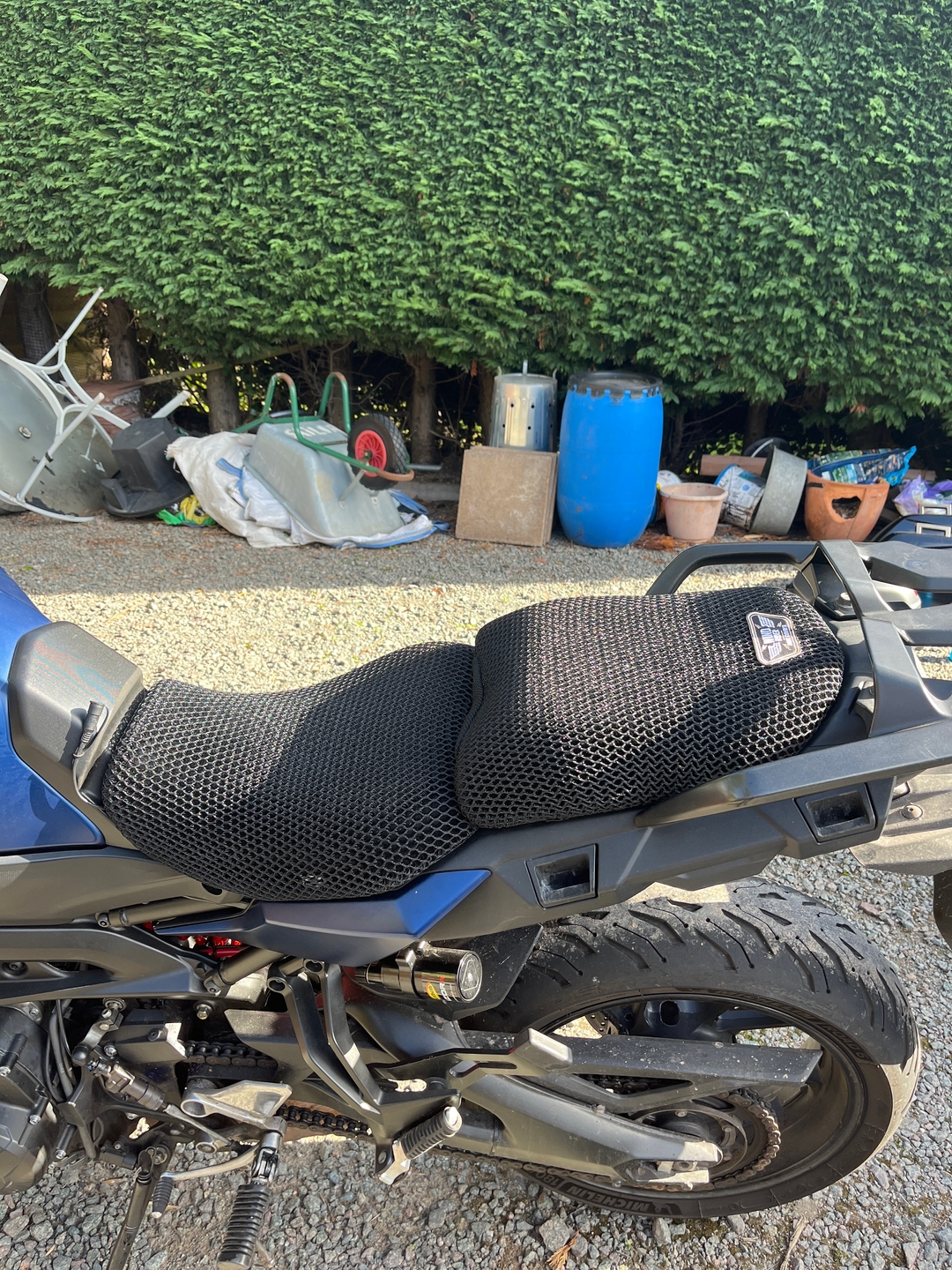 Wind Rider mesh seat cover on a Yamaha Tracer 900