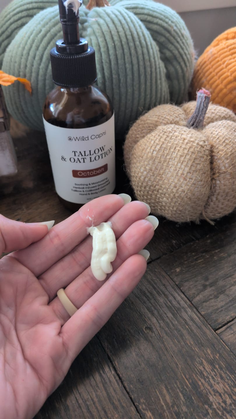 Customer photo review of October Tallow & Oat Lotion
