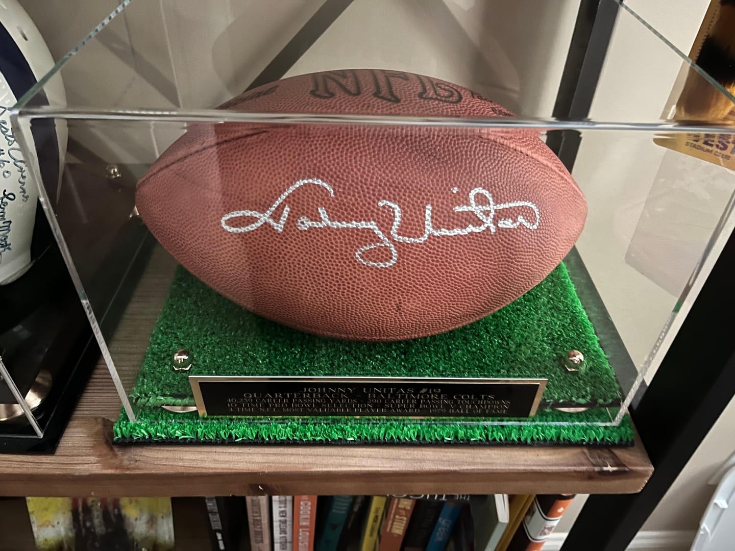 Customer photo review of Acrylic Full Size Football Display Case - Clear (A004/B41)