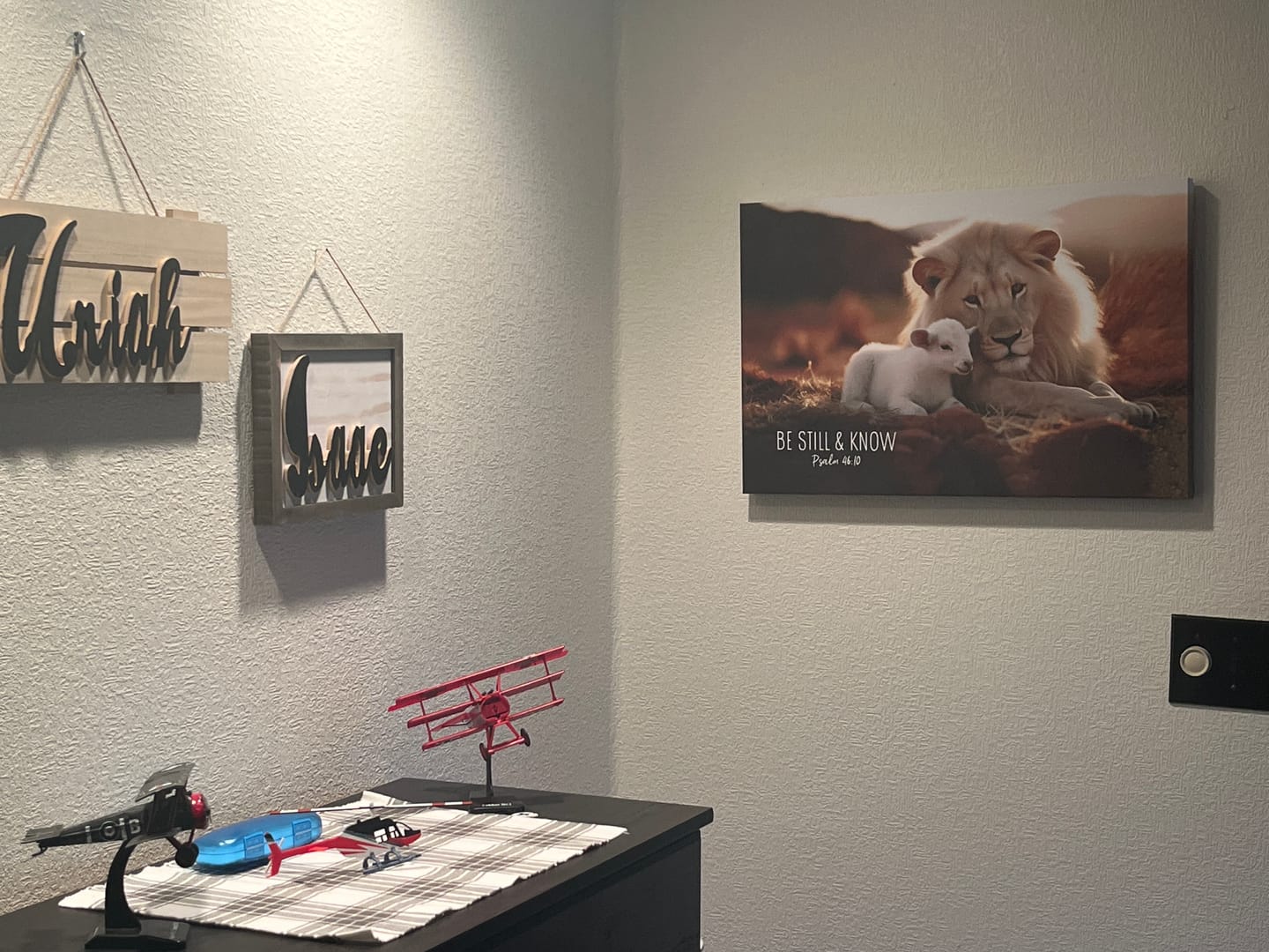 Customer photo review of Lion and Lamb, Be Still and Know Psalm 46:10, Wall Art Canvas Print