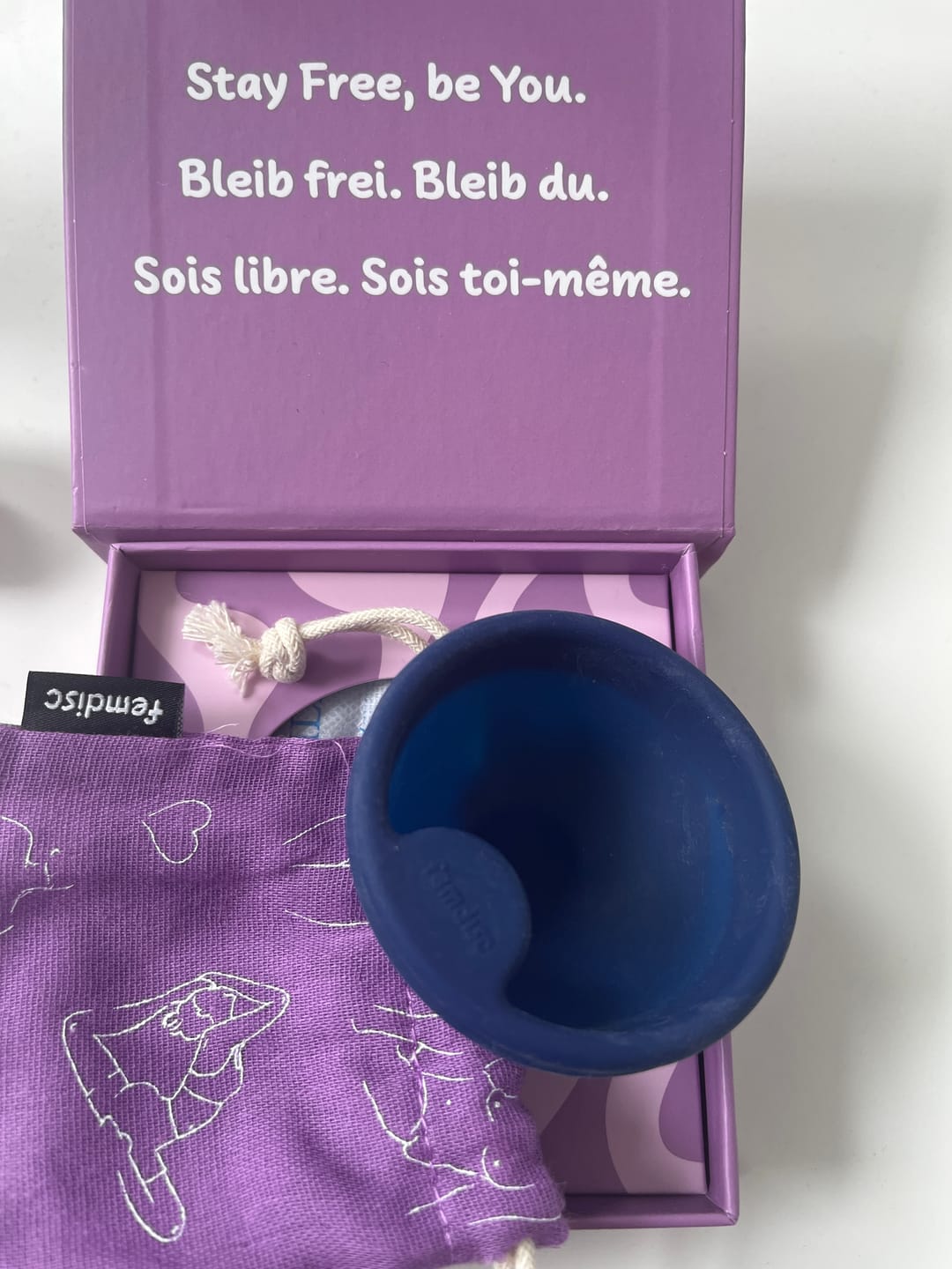 Customer photo review of femdisc Menstruationsscheibe mit Lasche