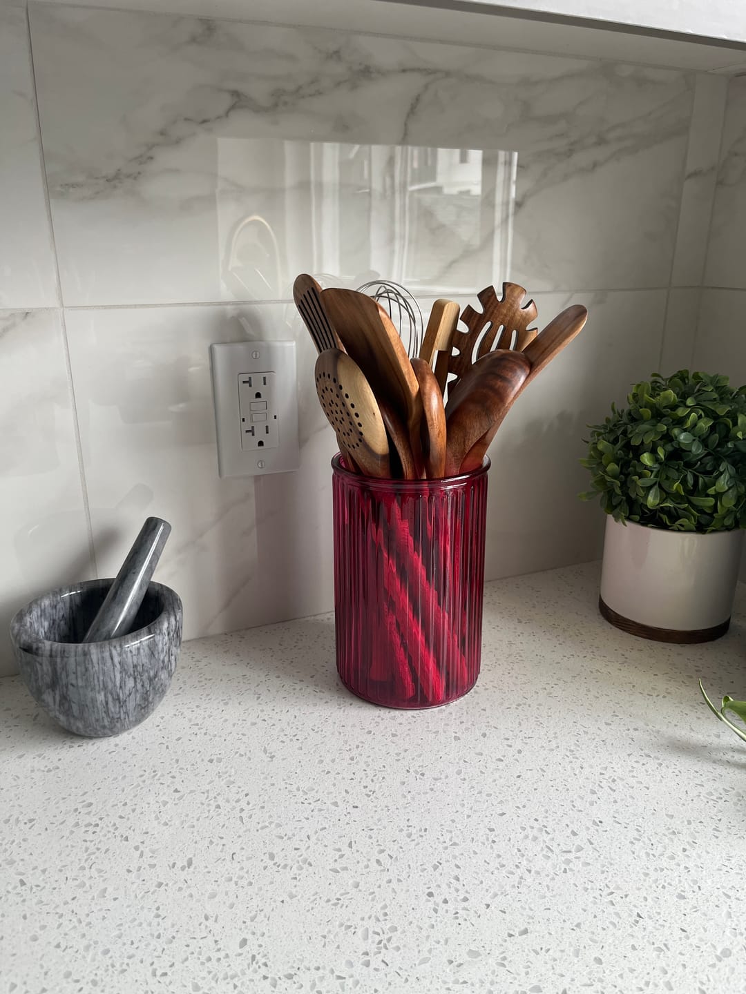 Customer photo review of 10 Piece Teak Wooden Utensil Set