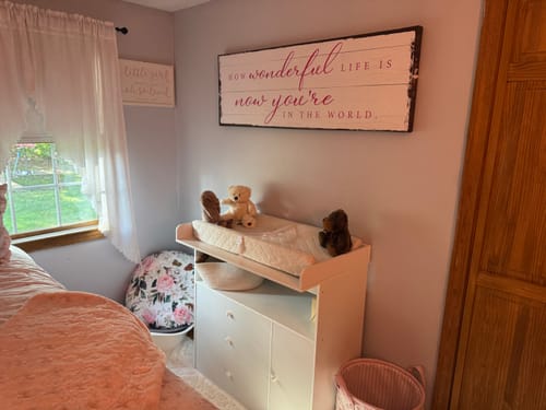 Customer photo review of How Wonderful Life Is Now You're In The World Sign IV