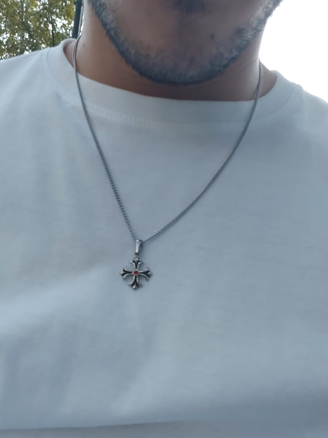Customer photo review of Tudor Cross Pendant