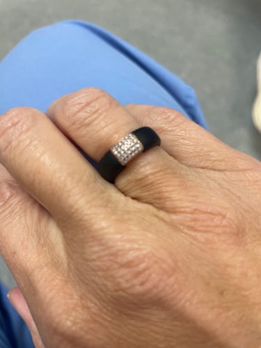 Customer photo review of New! Silicone Ring with Metal and Stones