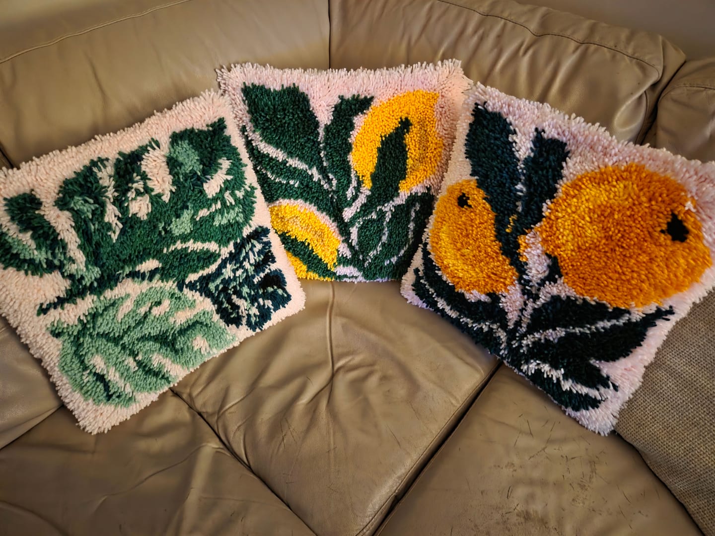 Customer photo review of Unbeleafable Latch Hook Cushion Kit