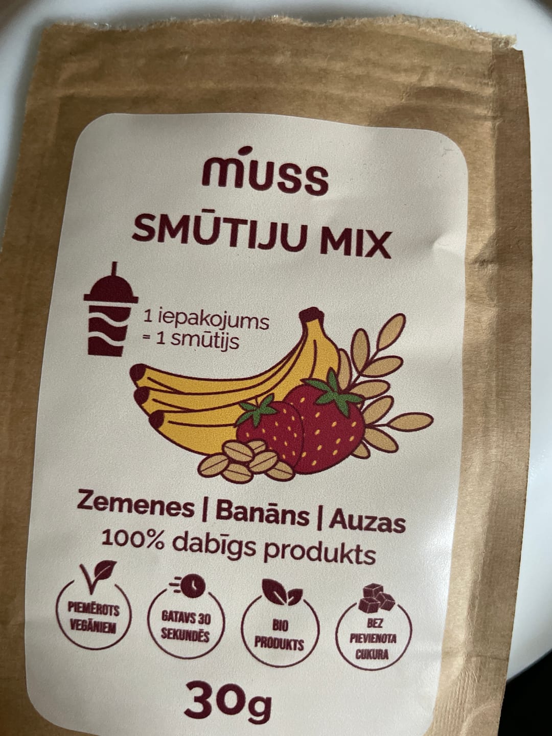 Customer photo review of Zemeņu, Banānu + Auzu smūtija mix