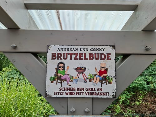Customer photo review of Mein Grillplatz - Personalisiertes Gartenschild