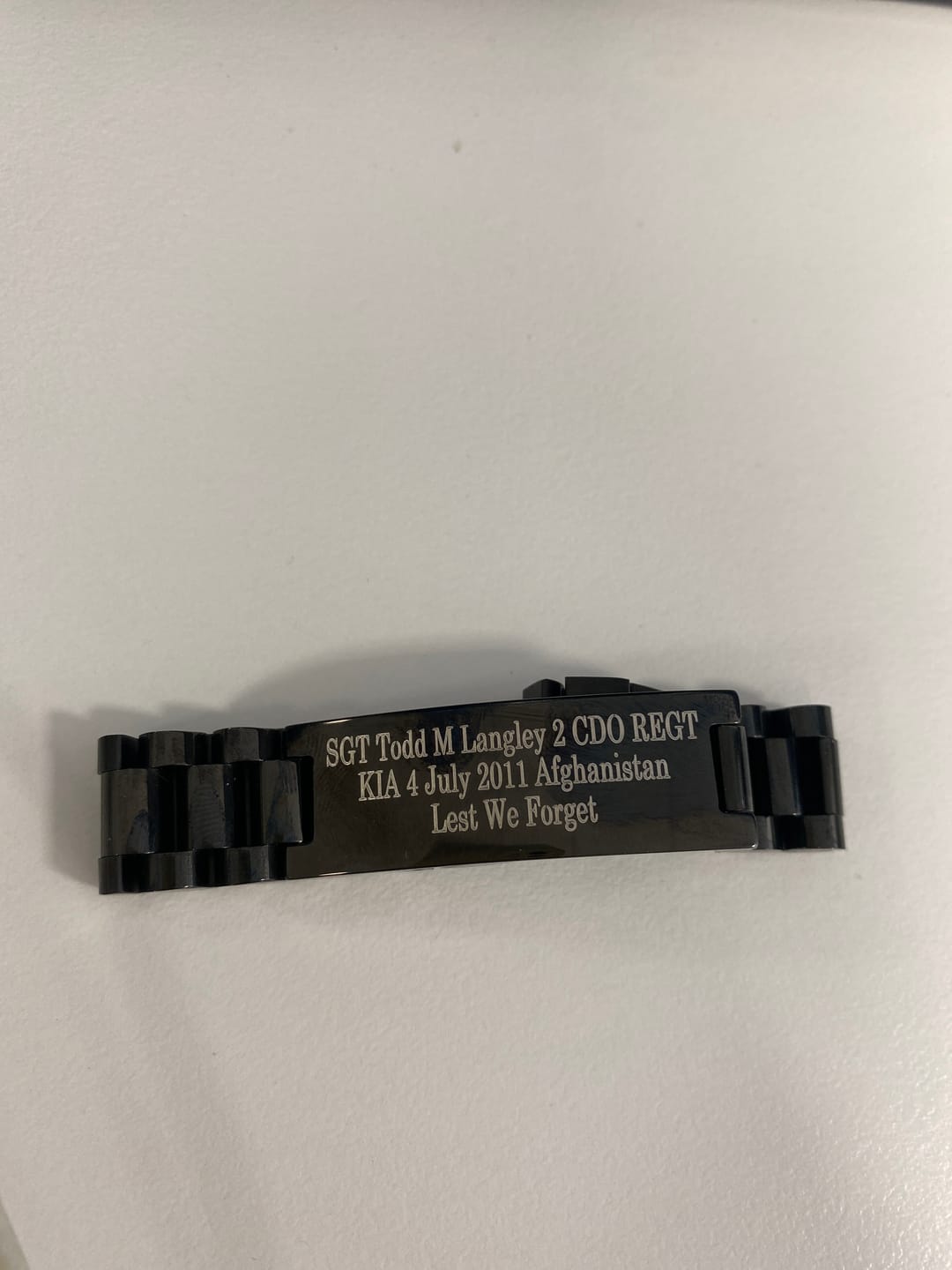 Customer photo review of Personalised Lumira Steel Bracelet in Black Colour