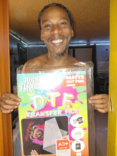 Marcus S. review of DTF Transfer Film A3+ (13 x 19) 100 Sheets - Hot Peel image 1 out of 1