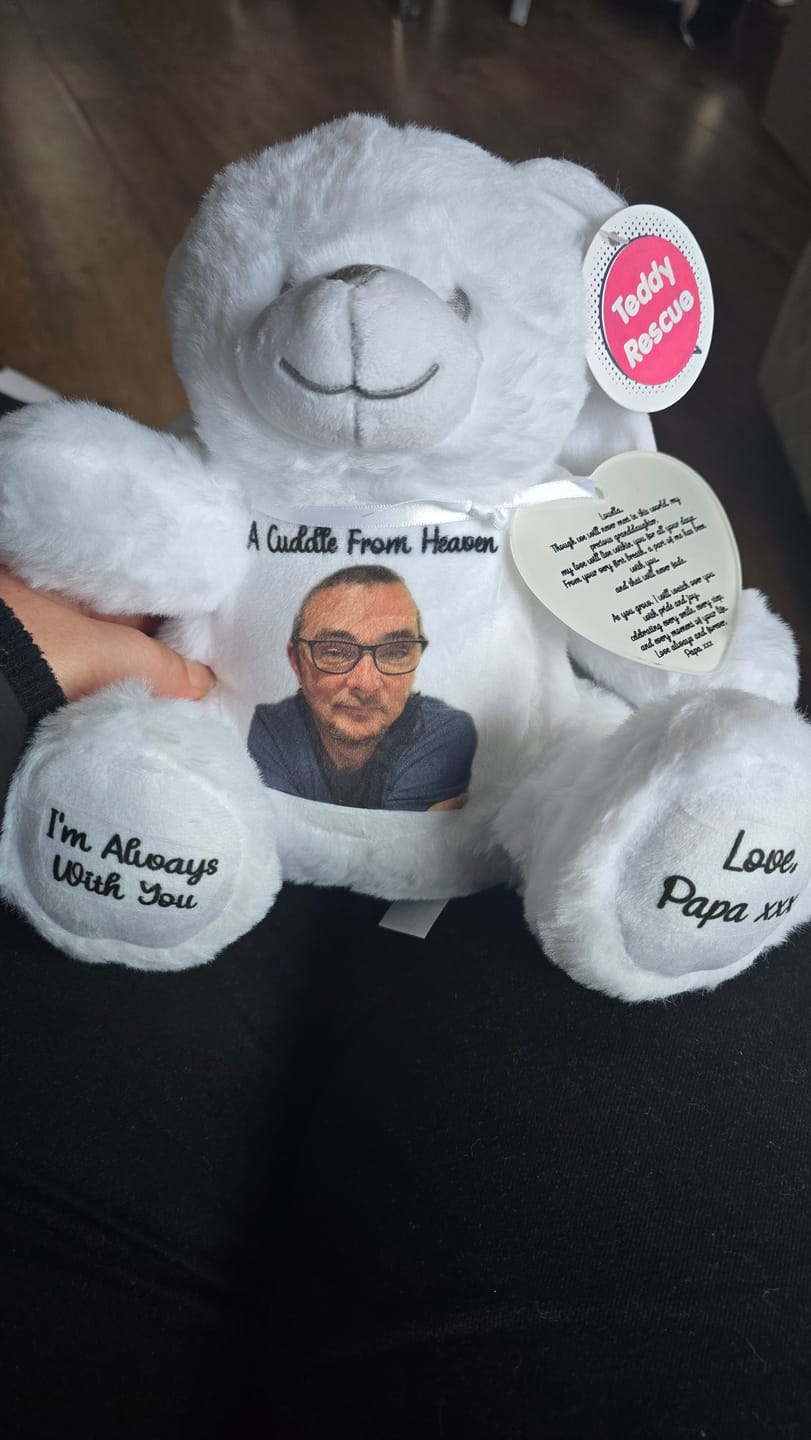 Customer photo review of Design a Personalised Angel Teddy Bear – Add Your Photo, Name or Message