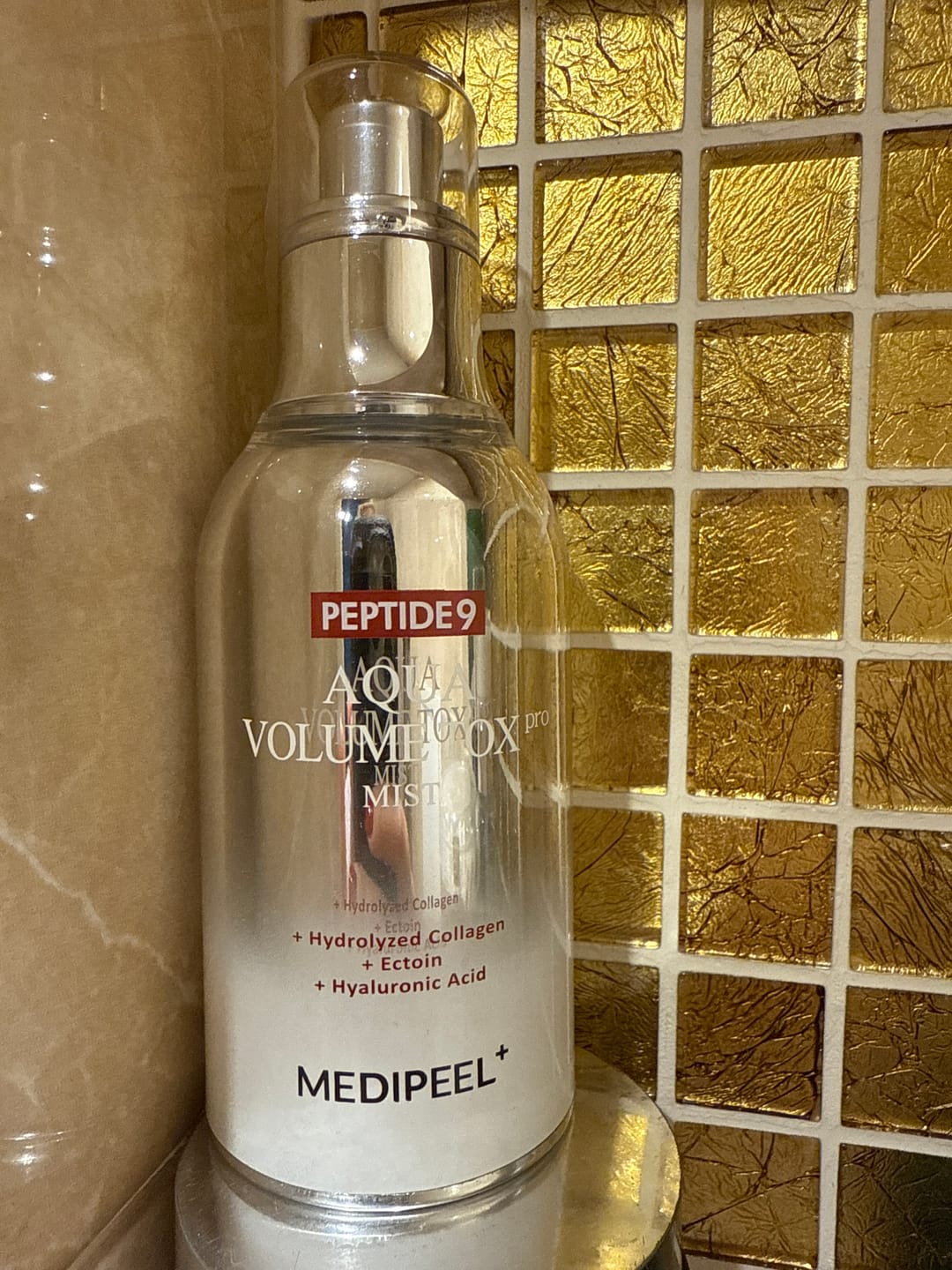 Customer photo review of Mitrinošs peptīdu izsmidzināmais līdzeklis ādas tvirtuma palielināšanai Medi-Peel Peptide 9 Aqua Volume Tox Mist PRO