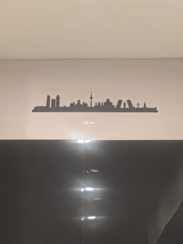 Customer photo review of Madrid City Silhouette Metal Wall Art, Madrid Skyline Metal Wall Decor, Housewarming Gift, Home Living Room Decoration, Wall Hangings,, Metal Laser Cut Metal Signs Custom Gift Ideas