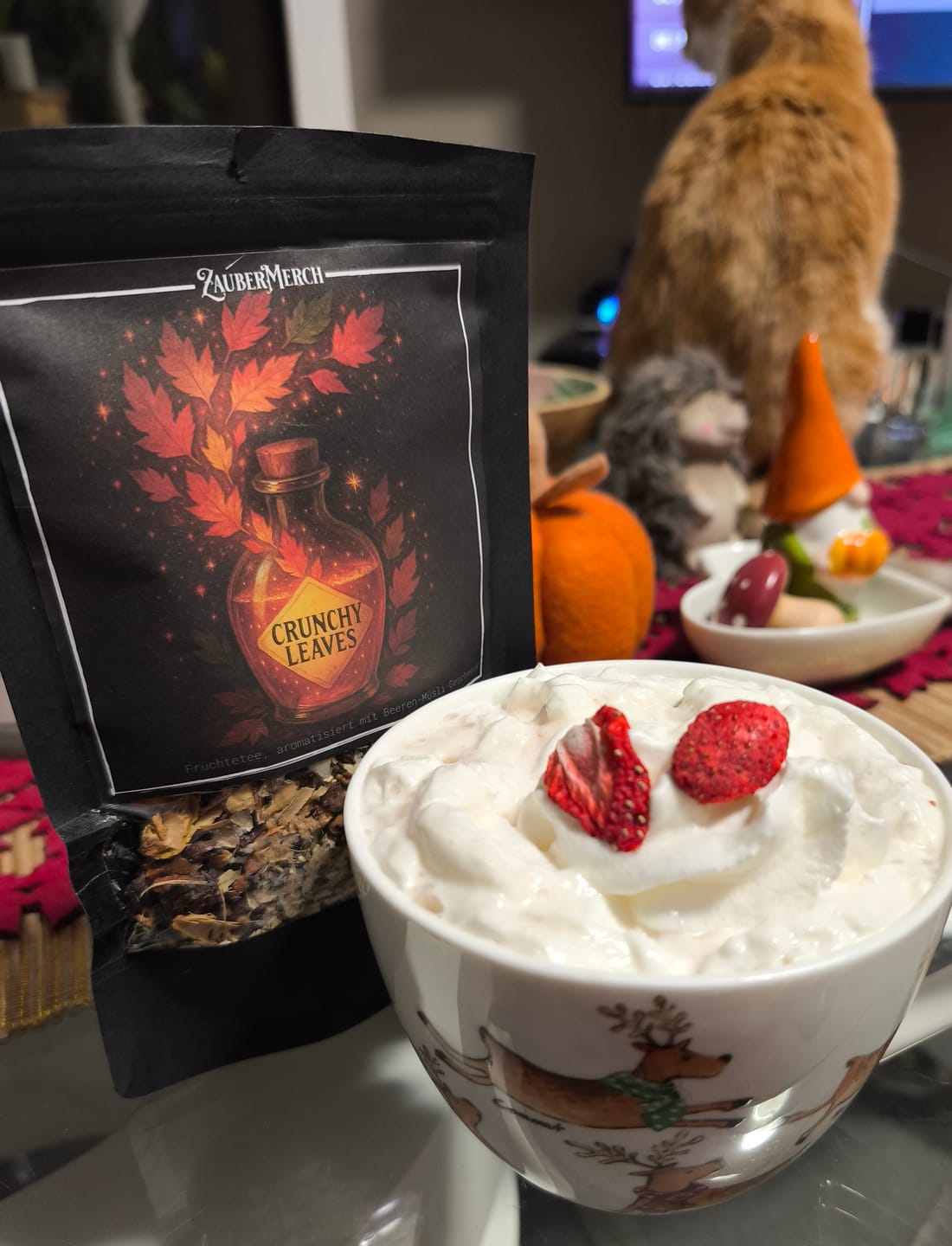 Customer photo review of Crunchy Leaves – Früchtetee mit Beeren-Müsli-Geschmack | Limitierter Herbst Tee