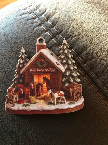Customer photo review of Customize Your Own Charming Horse Farm Ornament - Personalized Wooden Ornament