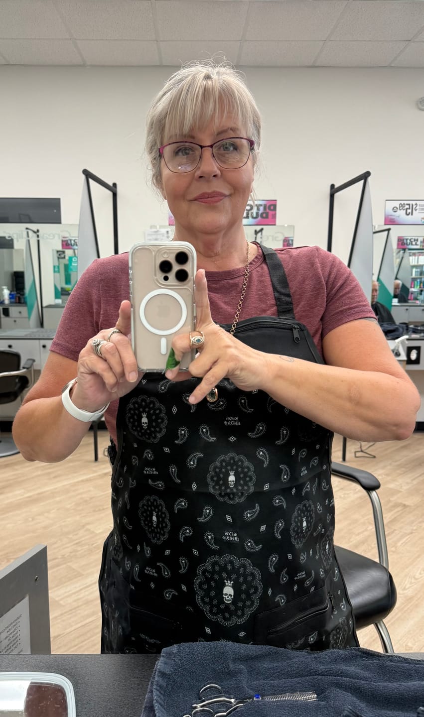 Customer photo review of Barber Apron - Bandana- Various Colors