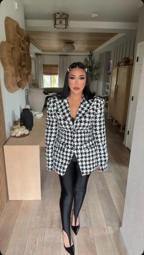 Customer photo review of Tweed Houndstooth Suited Blazer