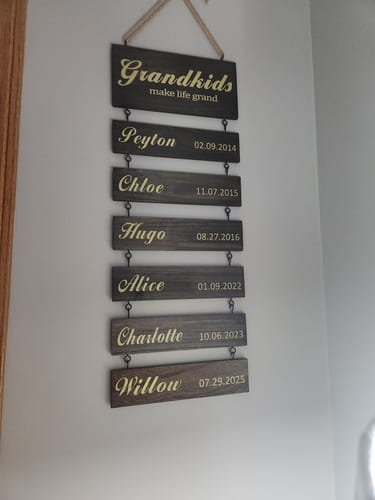 Customer photo review of Custom Name Slat (Add On For Existing Sign) | 2024 Version Printed Design