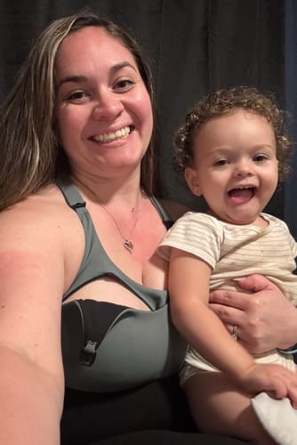 Customer photo review of Ultra Comfort Active Nursing Bra (Olive)