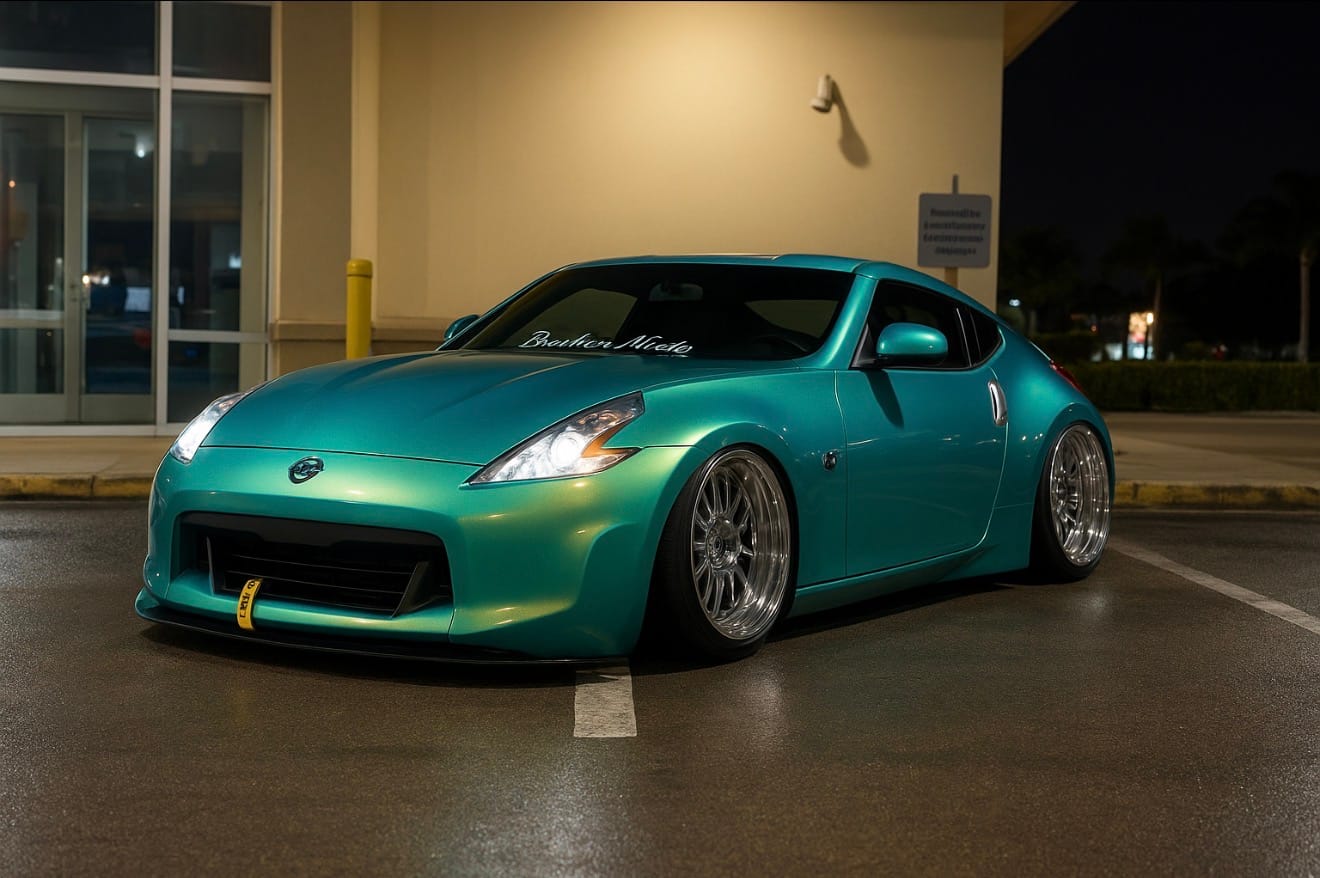 Customer photo review of Candy Metallic Neon Ice Blue Vinyl Wrap