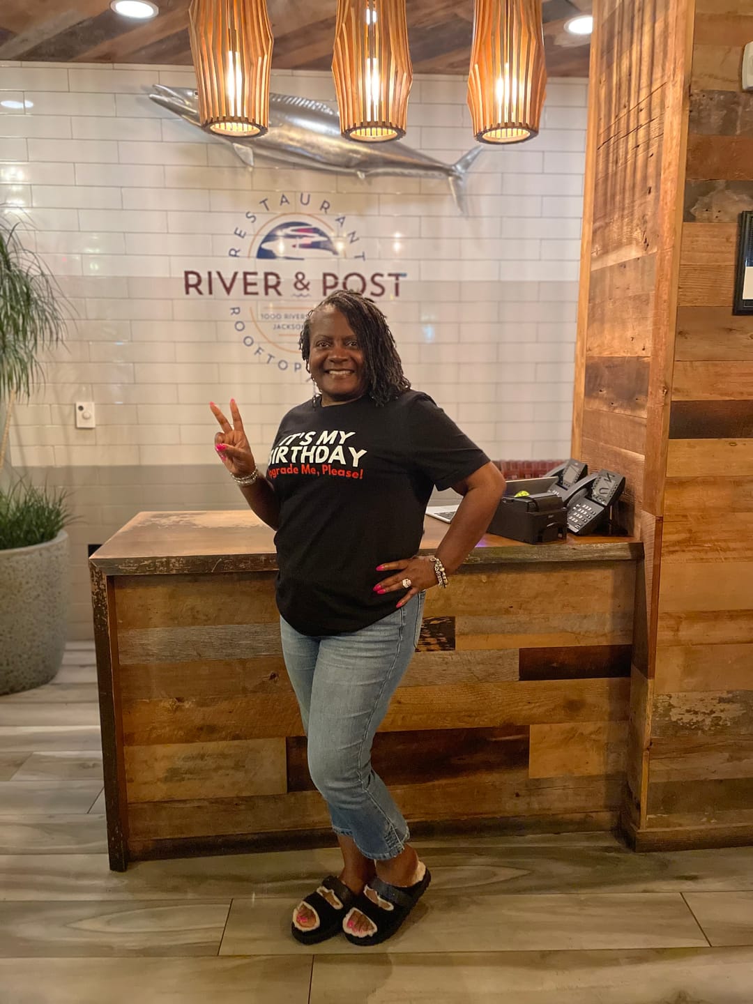 Customer photo review of Upgrade Me, Please! Black Unisex T-Shirt