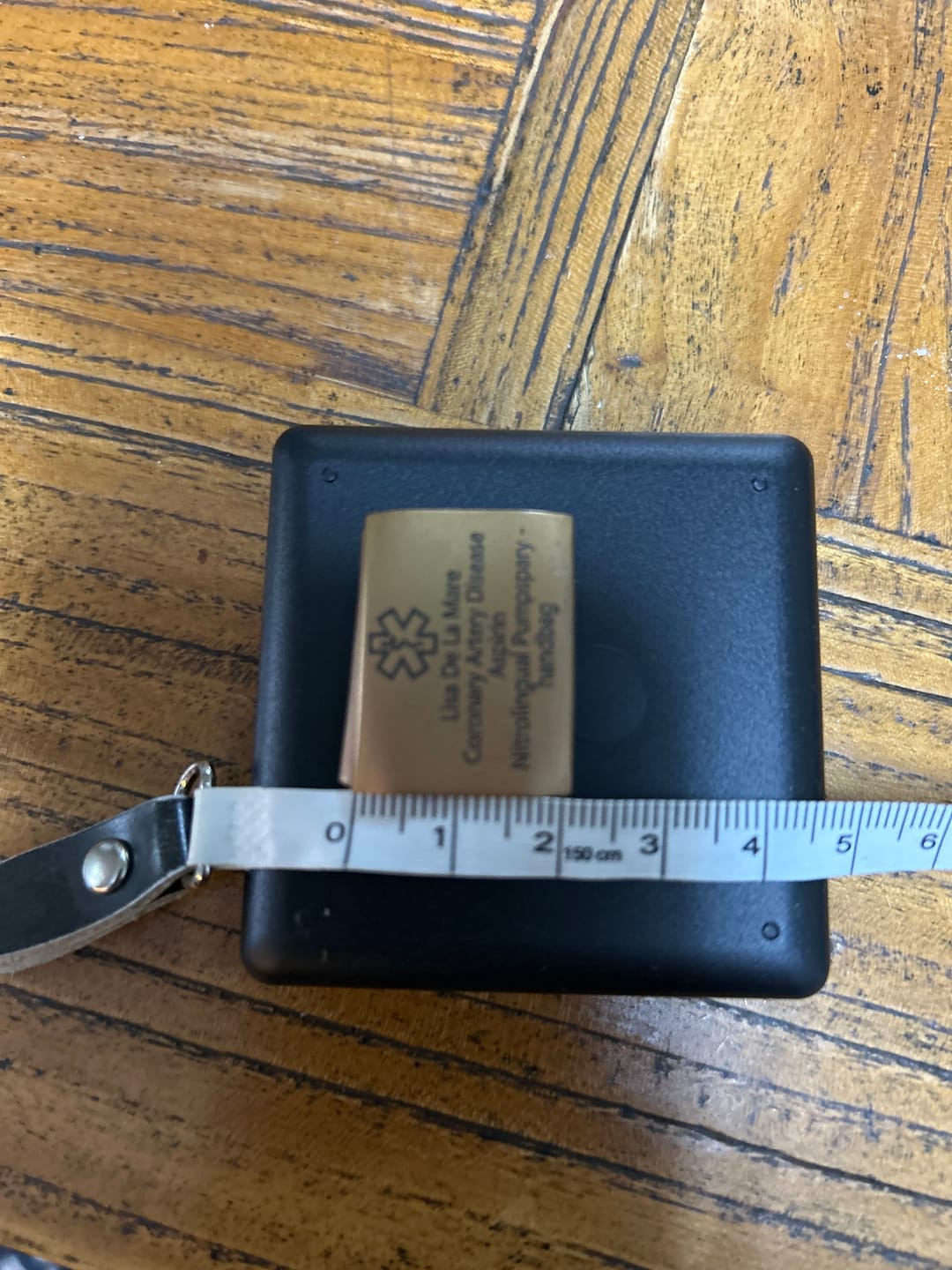 Customer photo review of Personalised ID Tag for Watch Band & Fitness Trackers