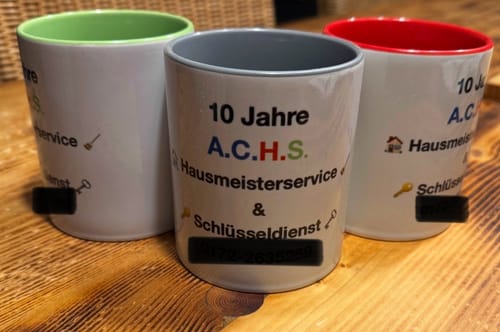 Customer photo review of TassenExpress - Becher Keramik Tasse mit Logo bedruckt 325ml Firmenlogo