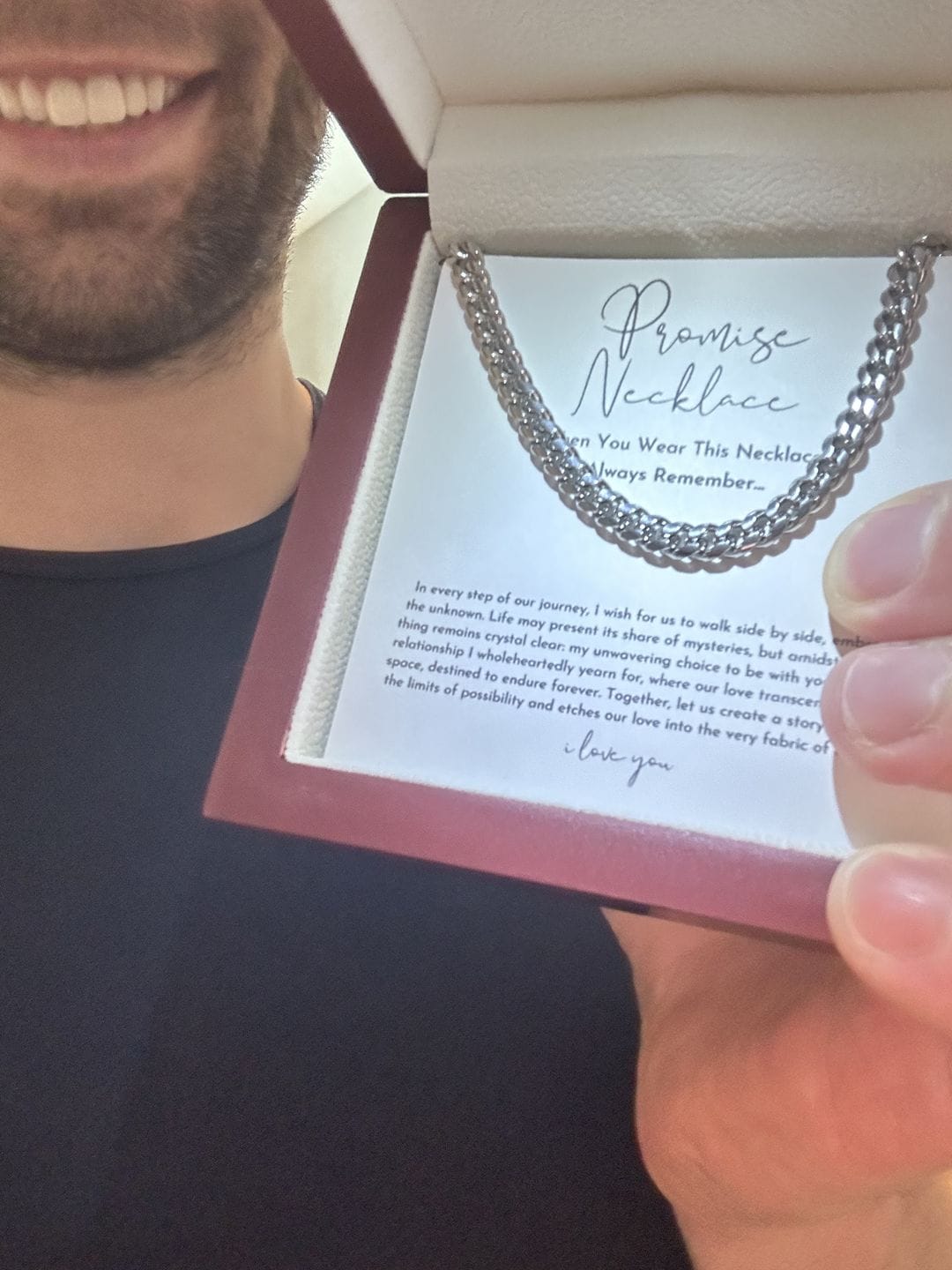 Customer photo review of Promise Necklace Men + Gift Box