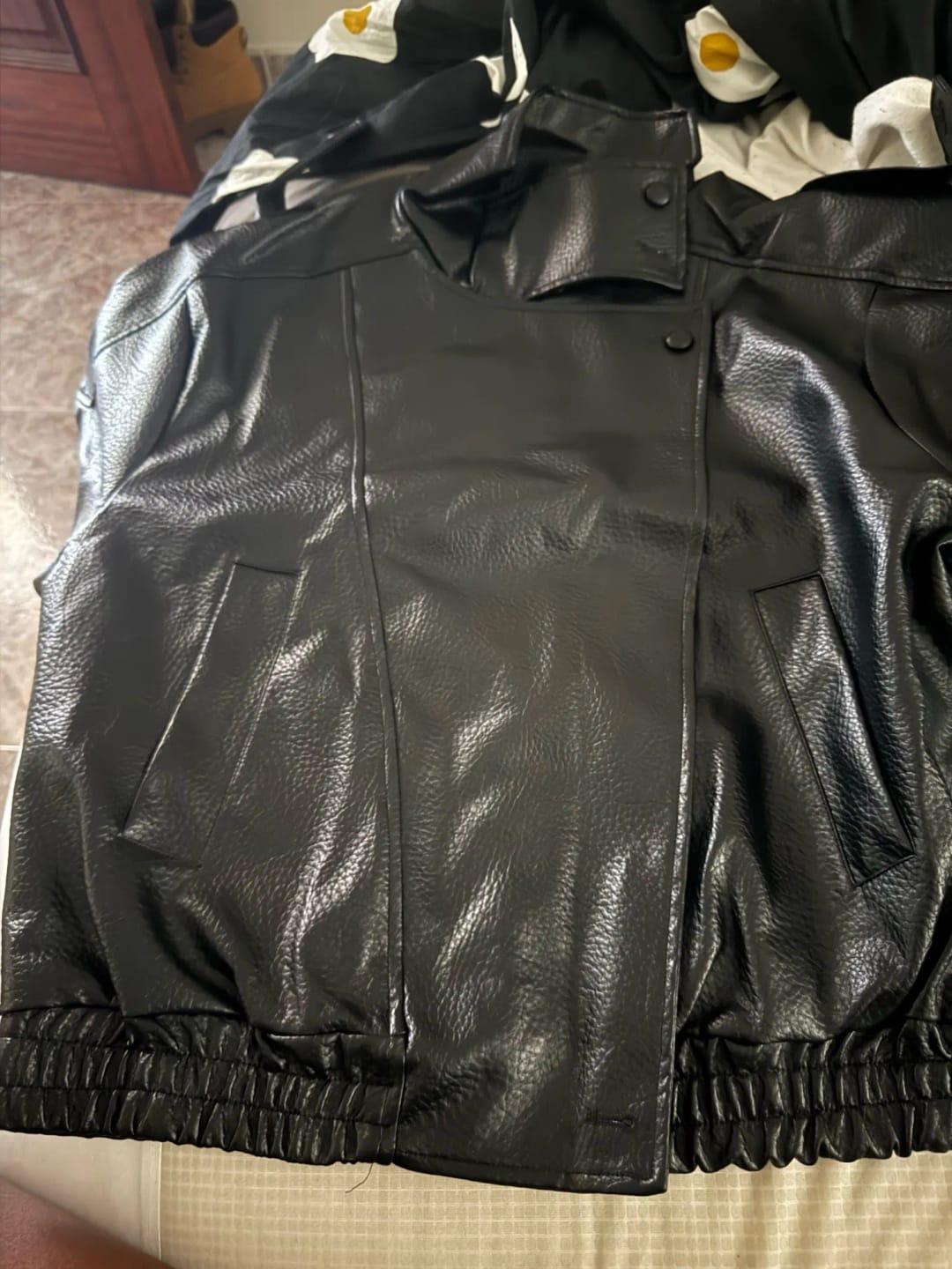 Customer photo review of Cecil Asymmetrical Leather Jacket