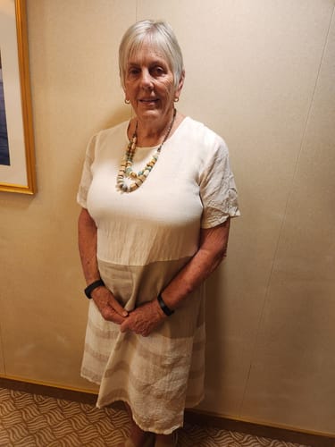 Customer photo review of Elysia Dress in Latte