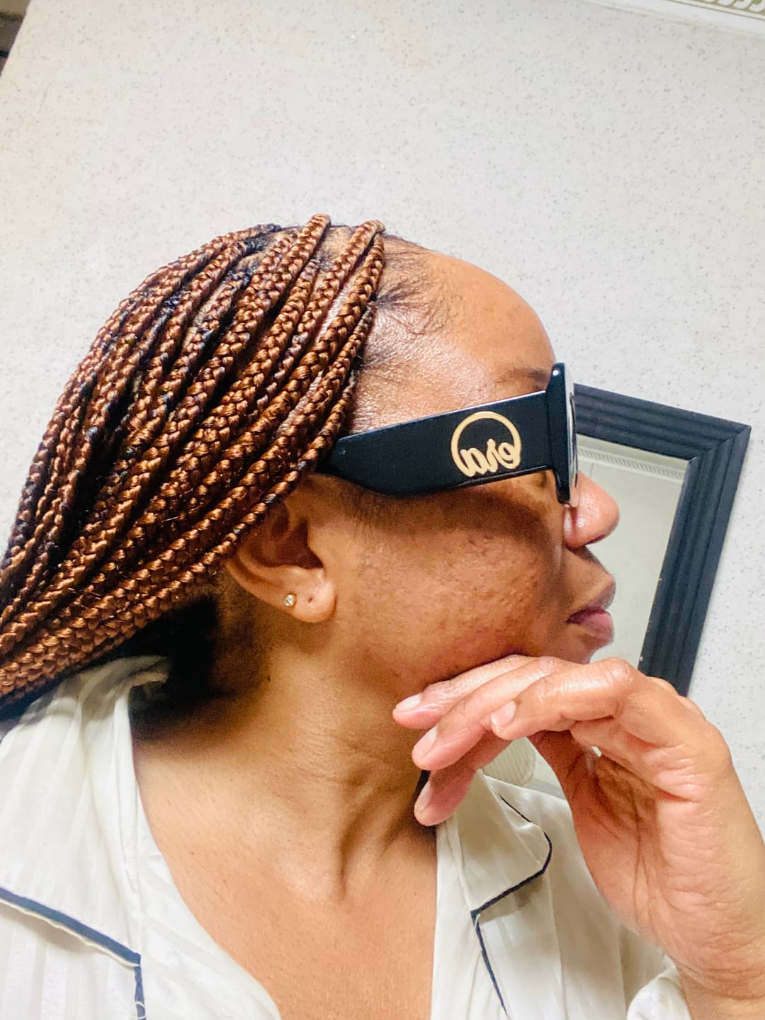 Customer photo review of Era Clear Lens Empire Sunglasses