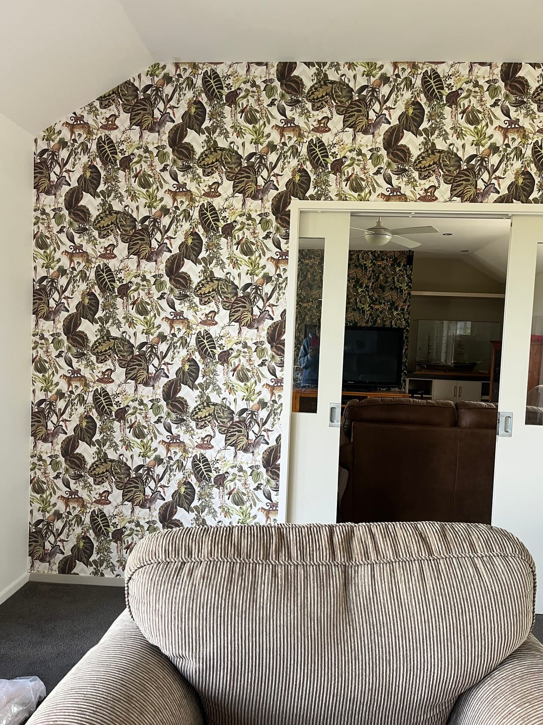 Customer photo review of Living Jungle Chevron Wallpaper - Beige