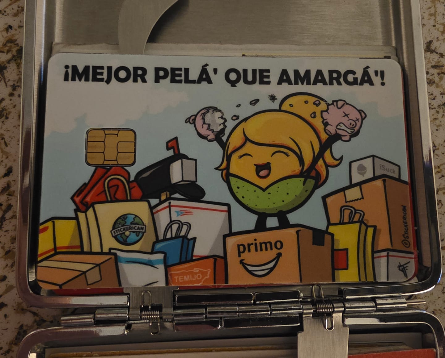 Customer photo review of (Damas) Mejor Pelá' que Amargá' - Sticker para Tarjeta de Crédito